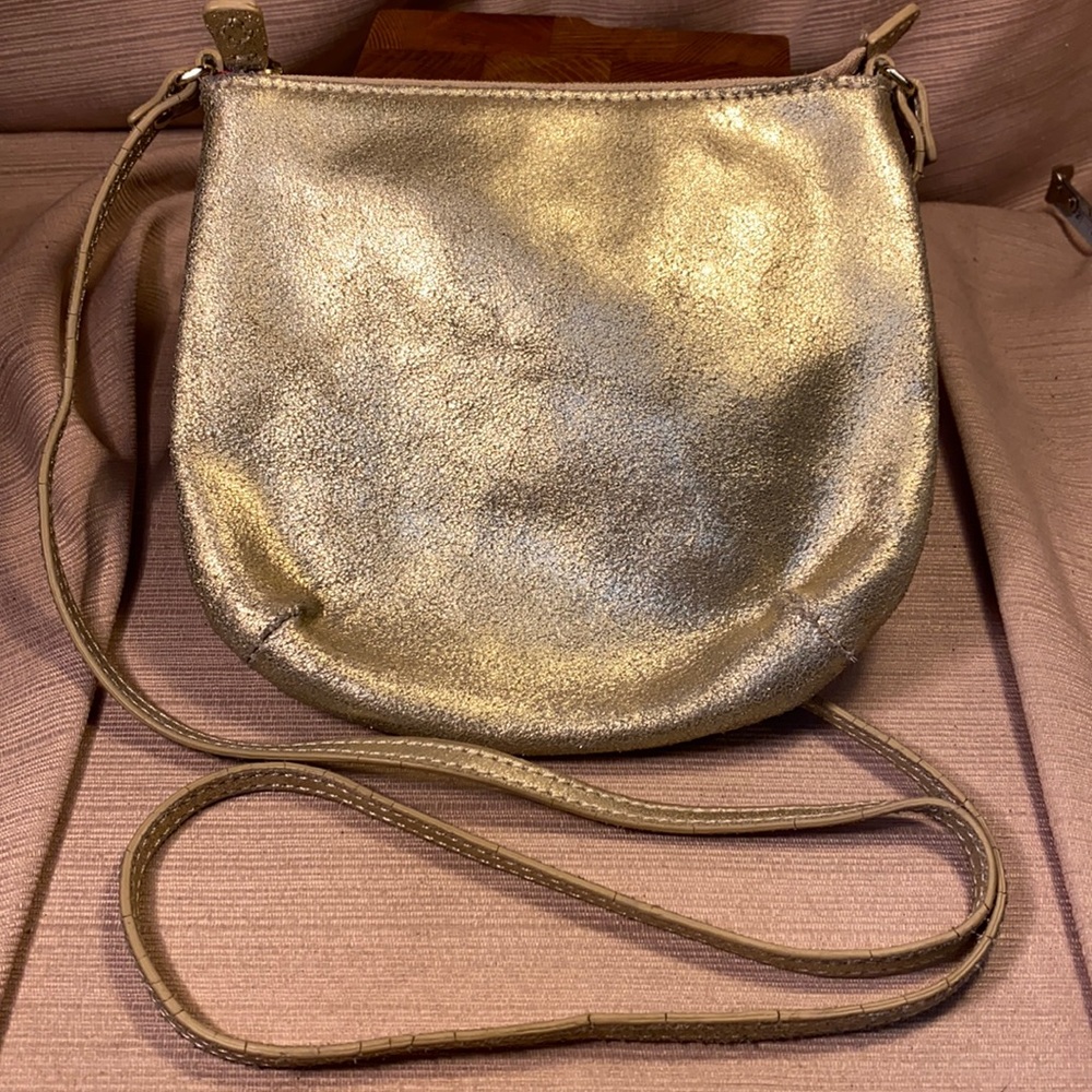 Eddie Bauer leather golden/metallic minimalist bag